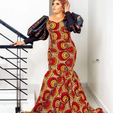 2021 Ankara Long Flare Gown: Incredible Styles - Ladeey