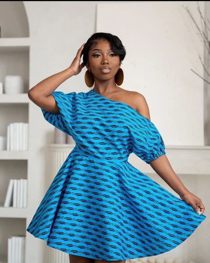 Latest and Simple Ankara with Short-Flared Styles. - Ladeey