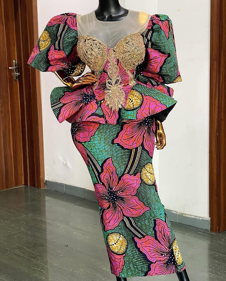 Latest Peplum Blouse And Skirt Styles For Ankara. - Ladeey